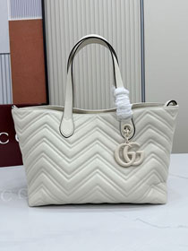GG original calfskin marmont medium tote bag 855279 white