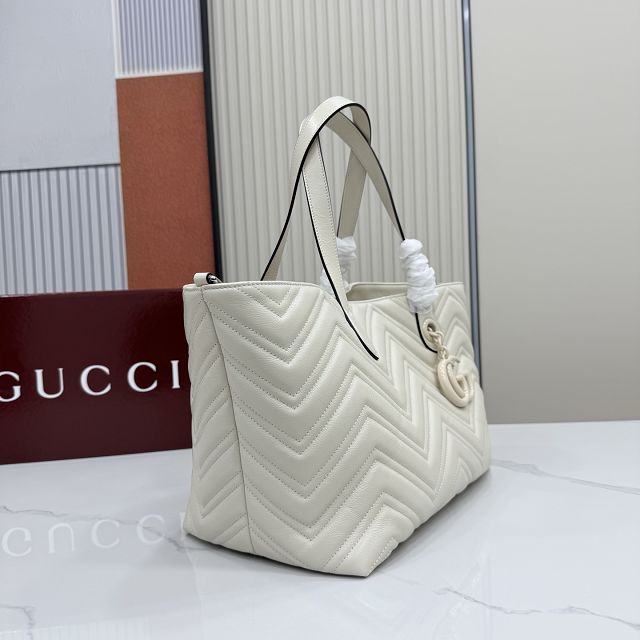 GG original calfskin marmont medium tote bag 855279 white