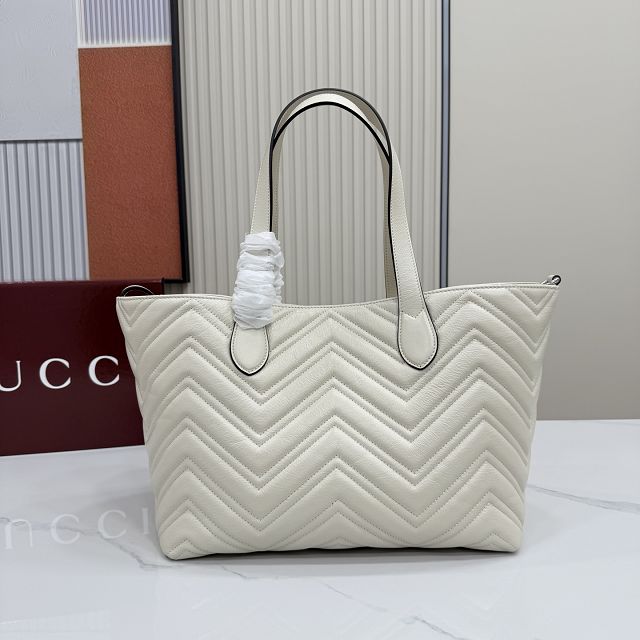 GG original calfskin marmont medium tote bag 855279 white