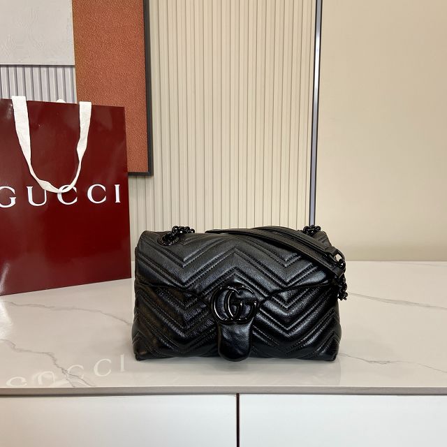 GG original calfskin marmont small shoulder bag 855371 black