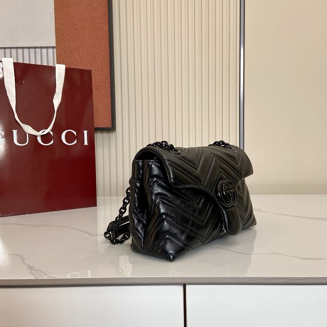 GG original calfskin marmont small shoulder bag 855371 black