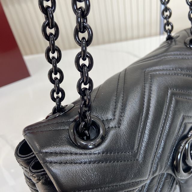 GG original calfskin marmont small shoulder bag 855371 black