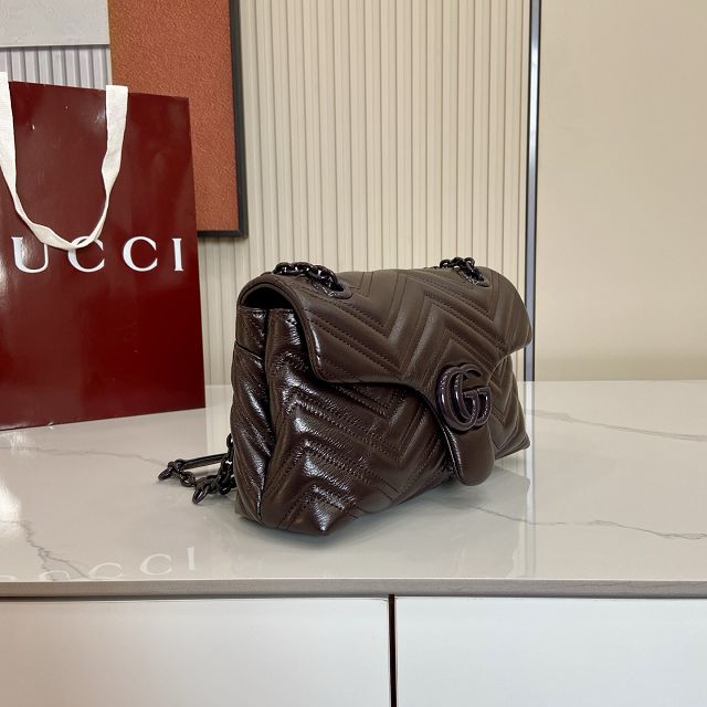 GG original calfskin marmont small shoulder bag 855371 dark brown