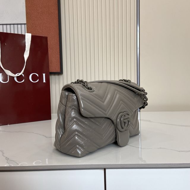 GG original calfskin marmont small shoulder bag 855371 grey