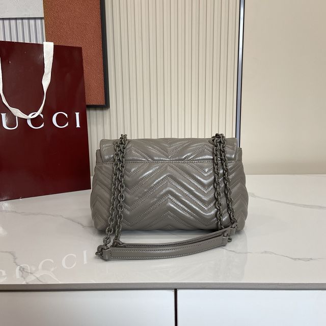 GG original calfskin marmont small shoulder bag 855371 grey
