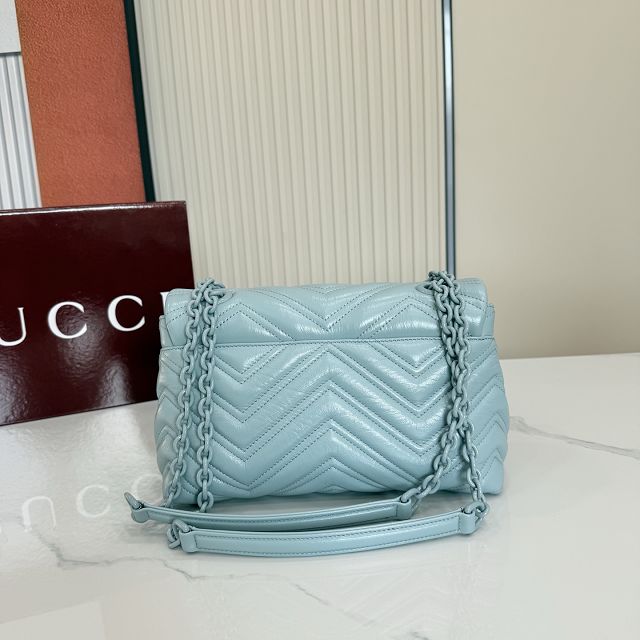 GG original calfskin marmont small shoulder bag 855371 light blue