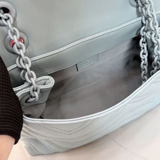 GG original calfskin marmont small shoulder bag 855371 light blue
