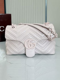 GG original calfskin marmont small shoulder bag 855371 light pink
