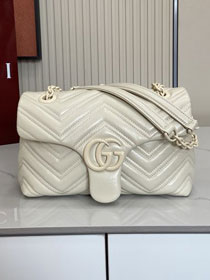 GG original calfskin marmont small shoulder bag 855371 white