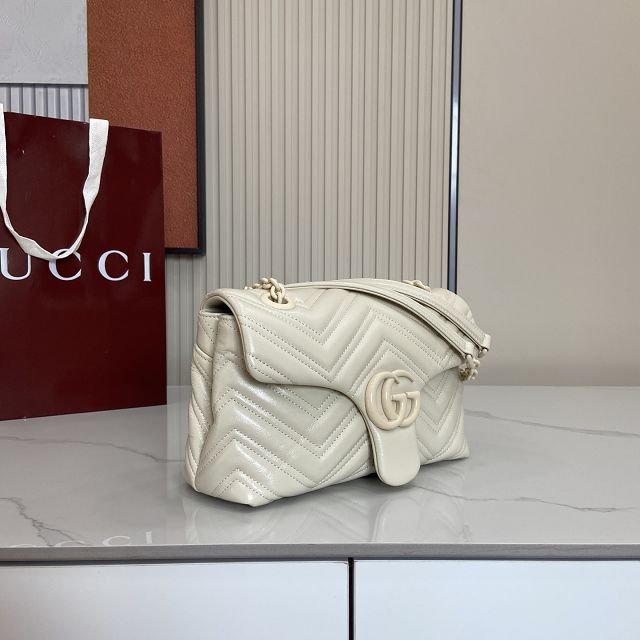 GG original calfskin marmont small shoulder bag 855371 white