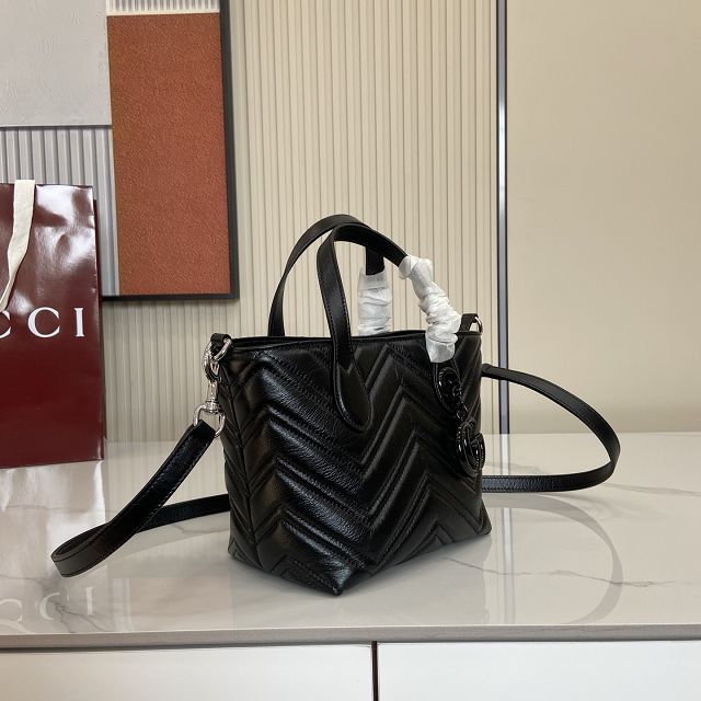 GG original calfskin marmont small tote bag 855391 black