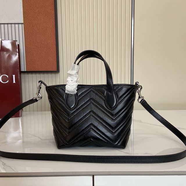 GG original calfskin marmont small tote bag 855391 black