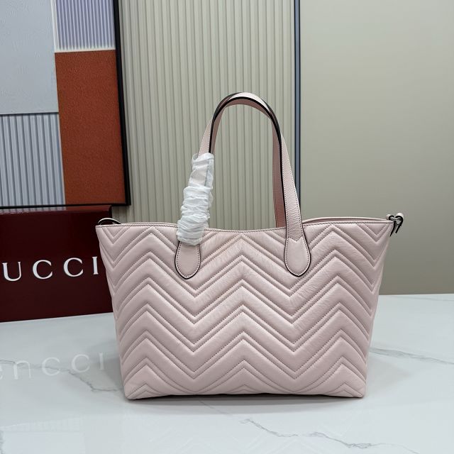GG original calfskin marmont medium tote bag 855279 light pink