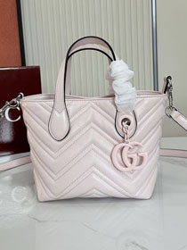 GG original calfskin marmont small tote bag 855391 light pink