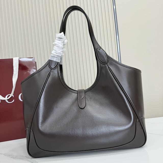 GG original calfskin mercato medium tote bag 866645 dark brown