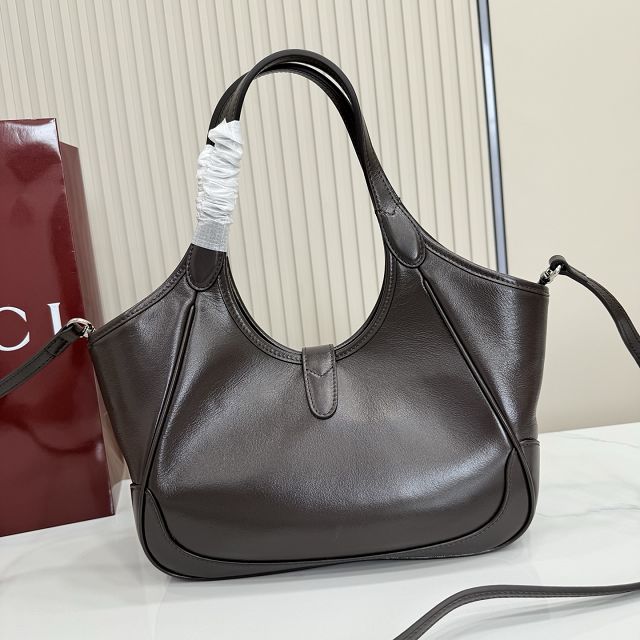 GG original calfskin mercato small tote bag 866646 dark brown