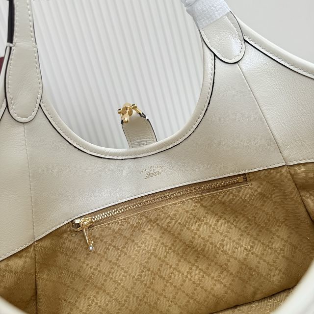 GG original calfskin mercato small tote bag 866646 white