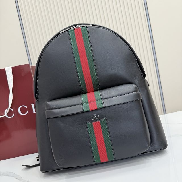 GG original calfskin web trademark large backpack 866981 black