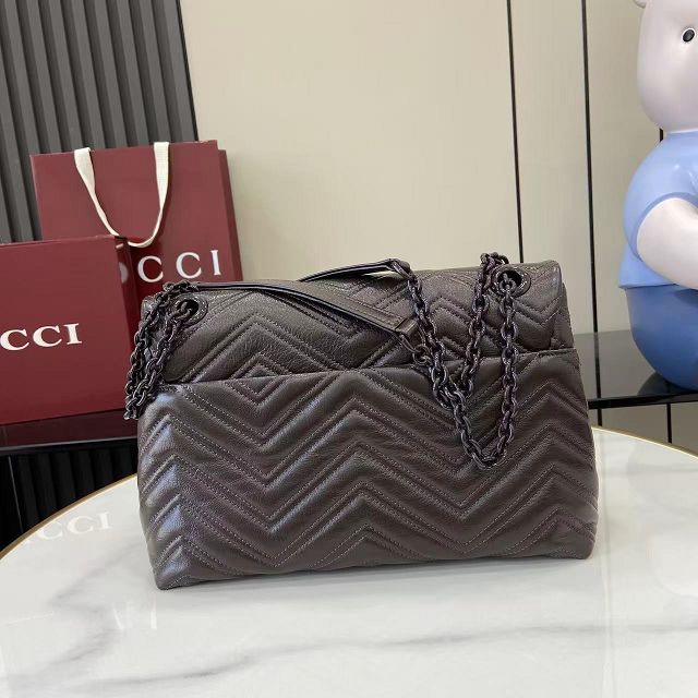 GG original calfskin marmont medium shoulder bag 850676 dark brown