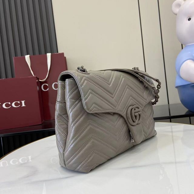 GG original calfskin marmont medium shoulder bag 850676 grey