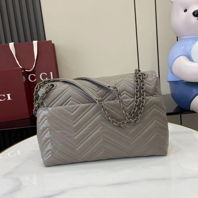 GG original calfskin marmont medium shoulder bag 850676 grey