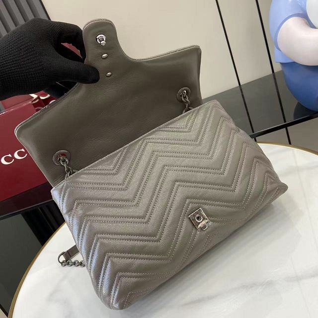GG original calfskin marmont medium shoulder bag 850676 grey
