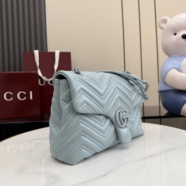 GG original calfskin marmont medium shoulder bag 850676 light blue