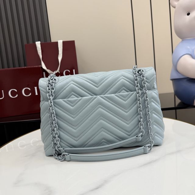 GG original calfskin marmont medium shoulder bag 850676 light blue