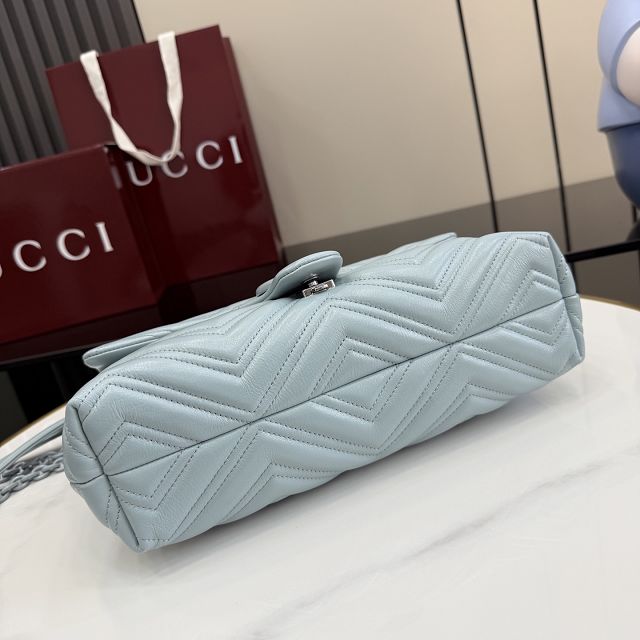 GG original calfskin marmont medium shoulder bag 850676 light blue
