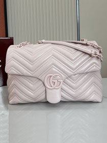 GG original calfskin marmont medium shoulder bag 850676 light pink