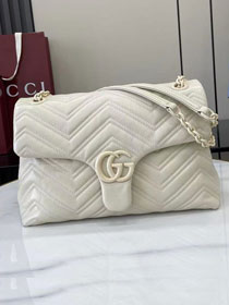 GG original calfskin marmont medium shoulder bag 850676 white
