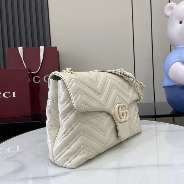 GG original calfskin marmont medium shoulder bag 850676 white