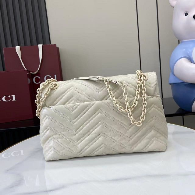 GG original calfskin marmont medium shoulder bag 850676 white