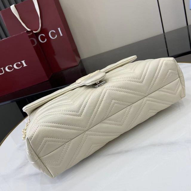 GG original calfskin marmont medium shoulder bag 850676 white