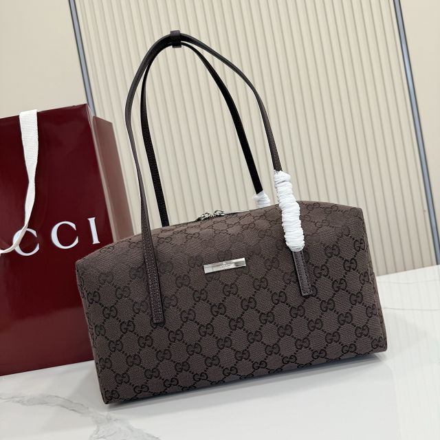 GG original canvas melrose medium boston bag 875228 dark brown