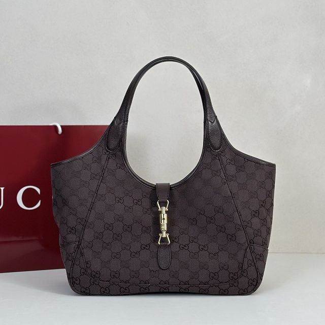 GG original canvas mercato medium tote bag 866645 dark brown