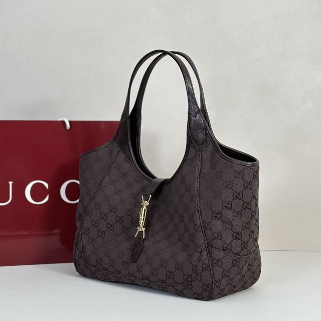 GG original canvas mercato medium tote bag 866645 dark brown
