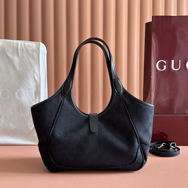 GG original canvas mercato small tote bag 866646 black