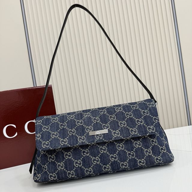 GG original denim madison medium shoulder bag 874744 blue