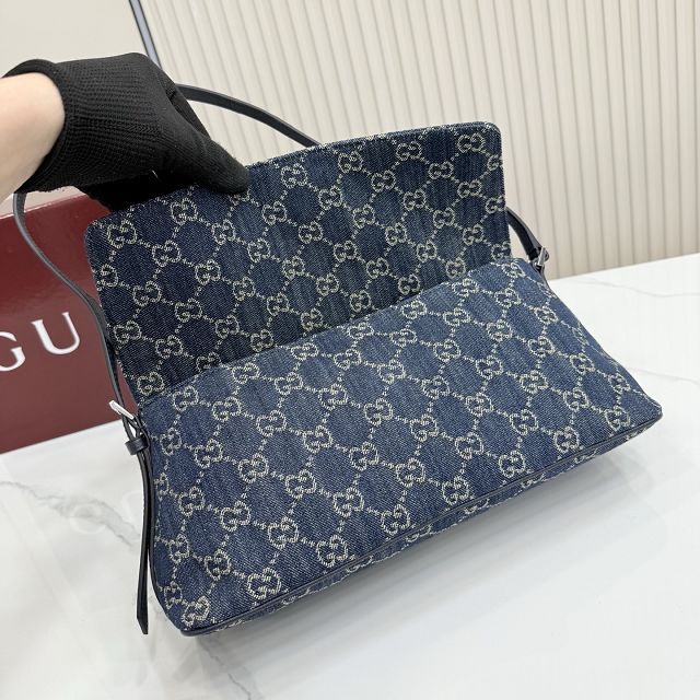 GG original denim madison medium shoulder bag 874744 blue