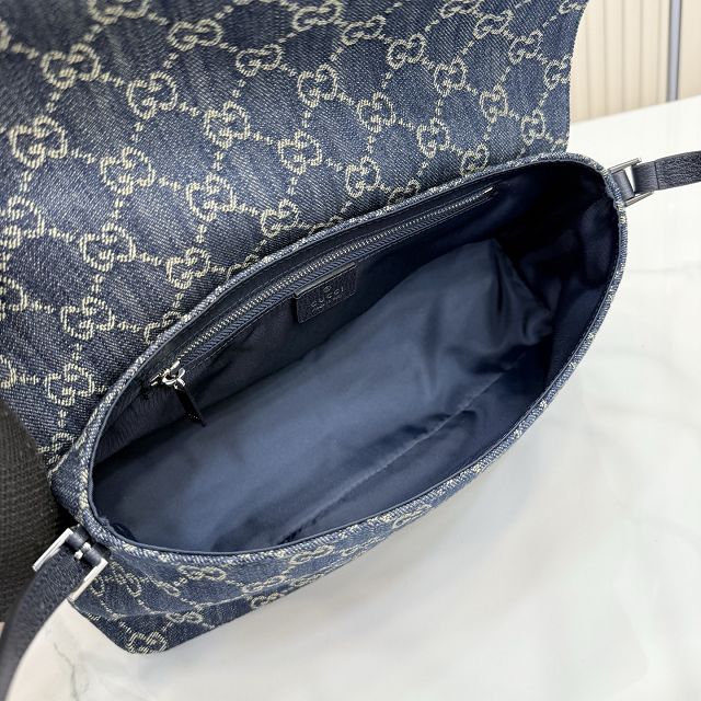 GG original denim madison medium shoulder bag 874744 blue