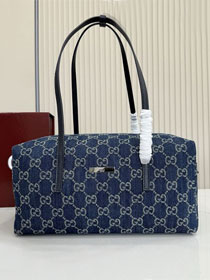 GG original denim melrose medium boston bag 875228 blue 