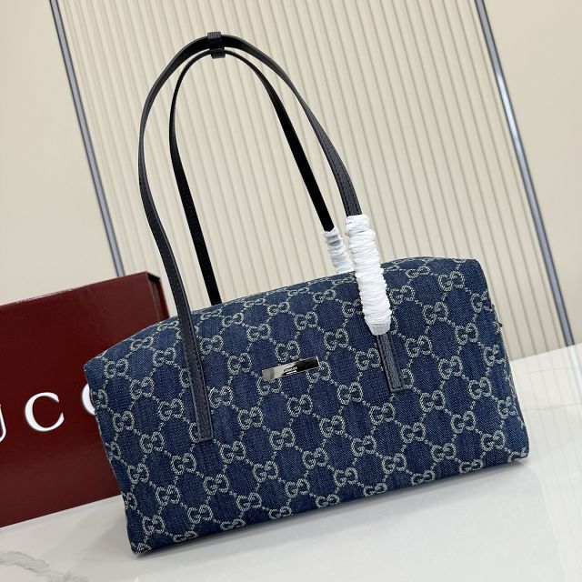 GG original denim melrose medium boston bag 875228 blue 