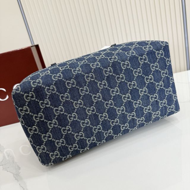 GG original denim melrose medium boston bag 875228 blue 