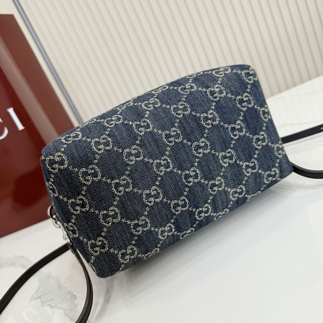 GG original denim melrose small boston bag 875811 blue
