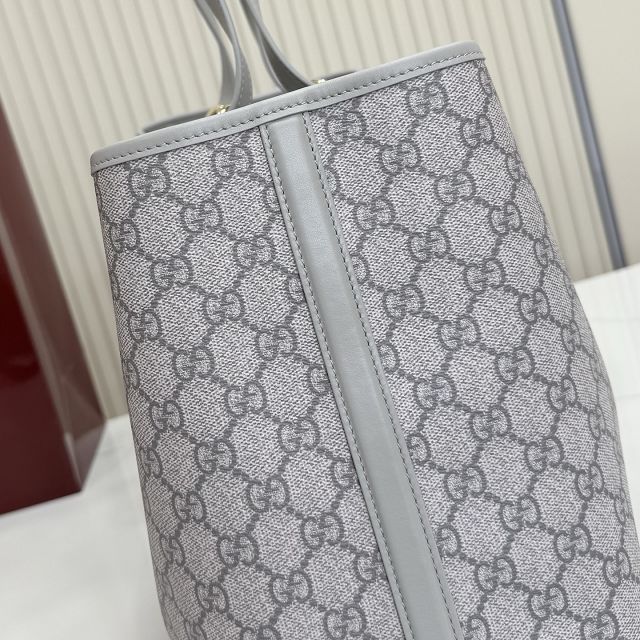 GG original fabric emblem large tote bag 815213 grey