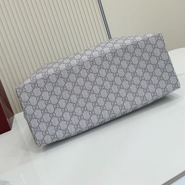 GG original fabric emblem large tote bag 815213 grey