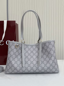 GG original fabric emblem medium tote bag 815214 grey