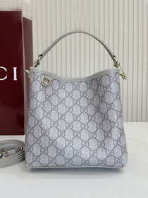GG original fabric emblem mini bucket bag 815118 grey