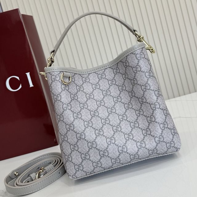 GG original fabric emblem mini bucket bag 815118 grey